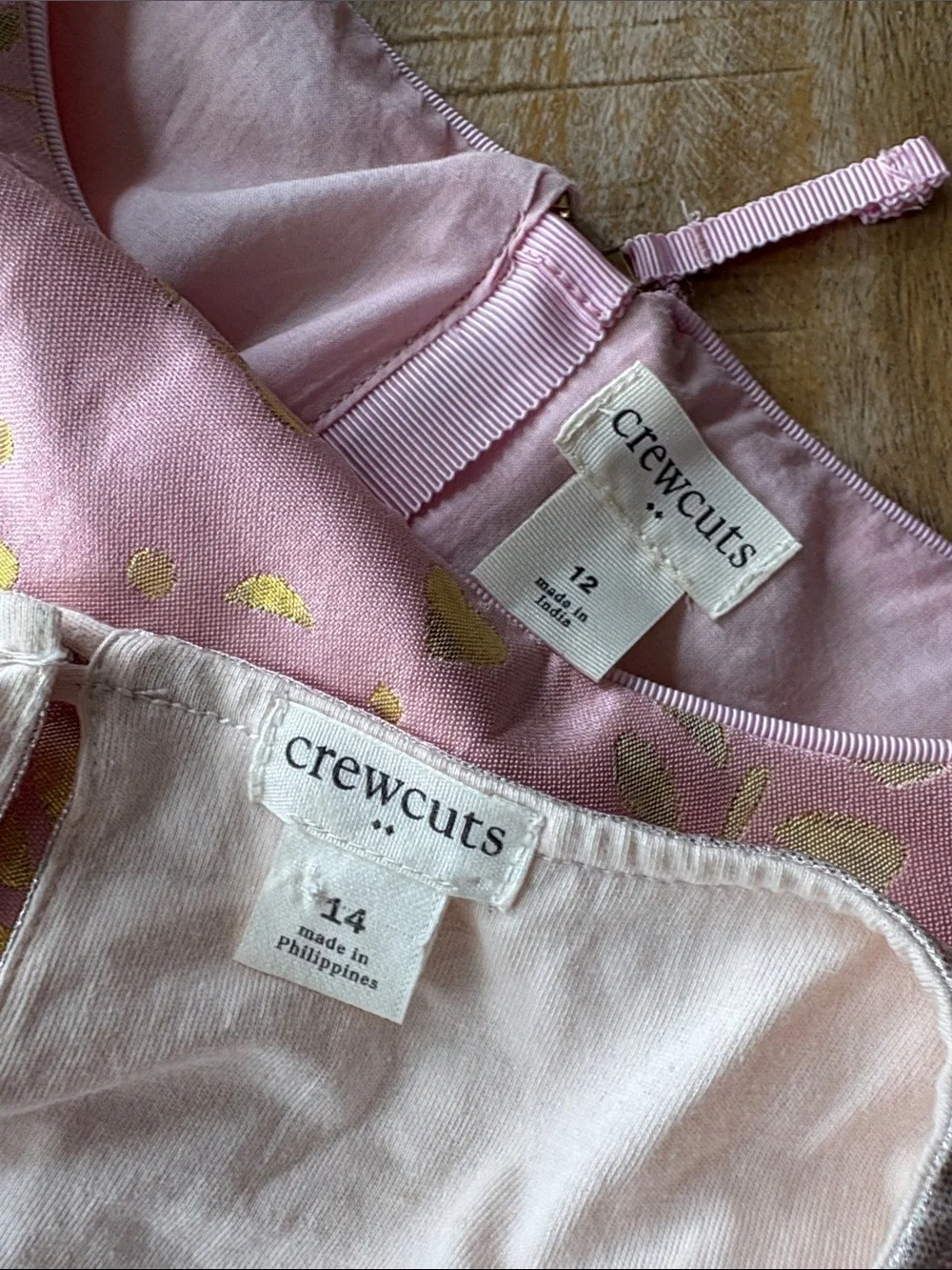 Crewcuts Girls' Pink & Metallic Gold  Party Dresses size 12/14